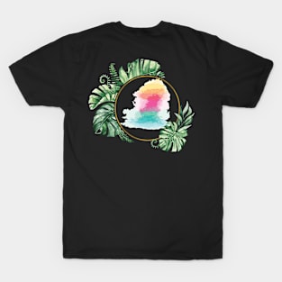 Colorful clouds among green leaves T-Shirt